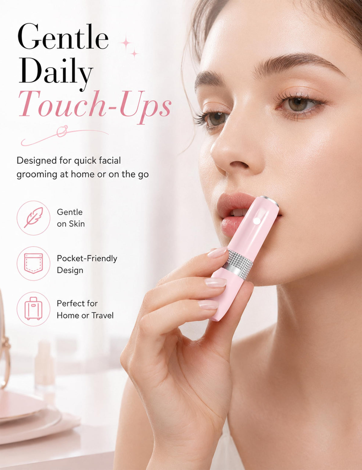 2-in-1 Facial Hair Removal and Eyebrow Trimmer F54207