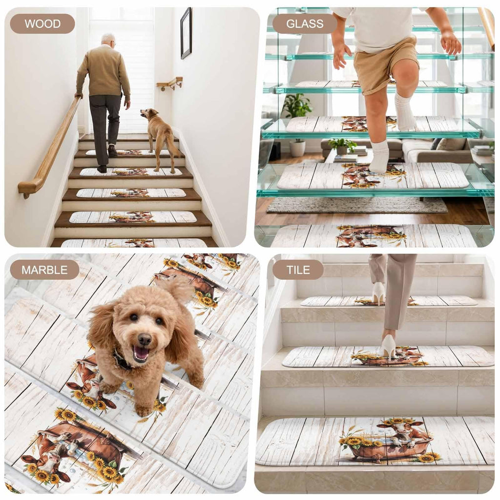 4 Pack Non Slip Carpet Stair Treads 8"x30" A57606