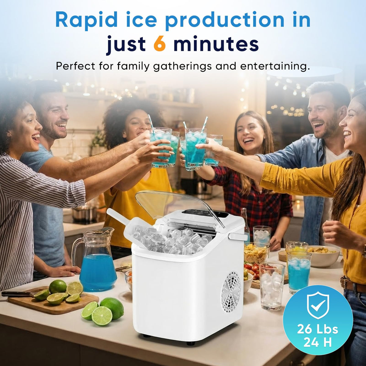 Countertop Ice Maker with Portable Handle O822349