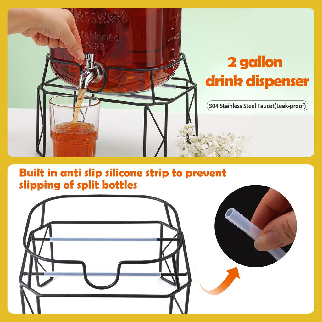 2 Gallon Drink Dispensers with Stand I585