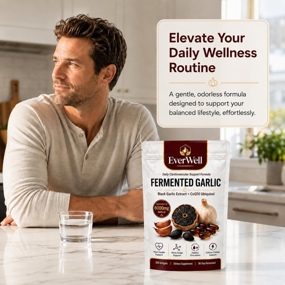 Black Garlic CoQ10 Softgels, 300 Softgels V5369