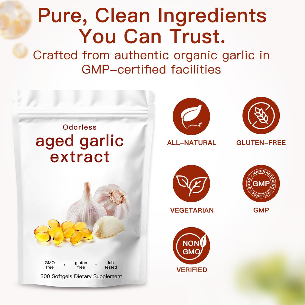 Odorless Organic Garlic Capsules 300 Count C4106