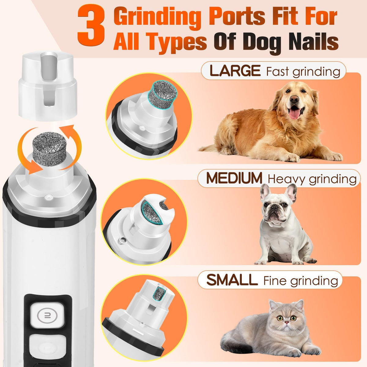 Ultra Quiet Electric Pet Nail Clippers with LED Lights N712285