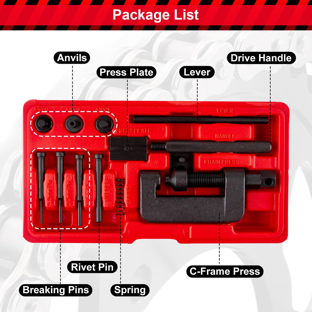 13 Pcs Motorcycle Chain Breaker Tool Kit B3733