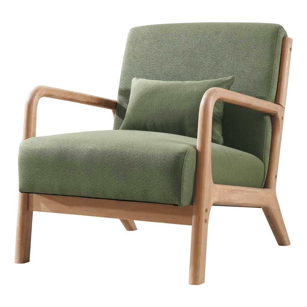 Mid Century Modern Accent Chairs Set of 2 Fabric Wood Armchair O558