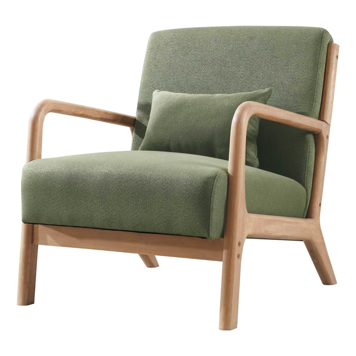 Mid Century Modern Accent Chairs Set of 2 Fabric Wood Armchair O558