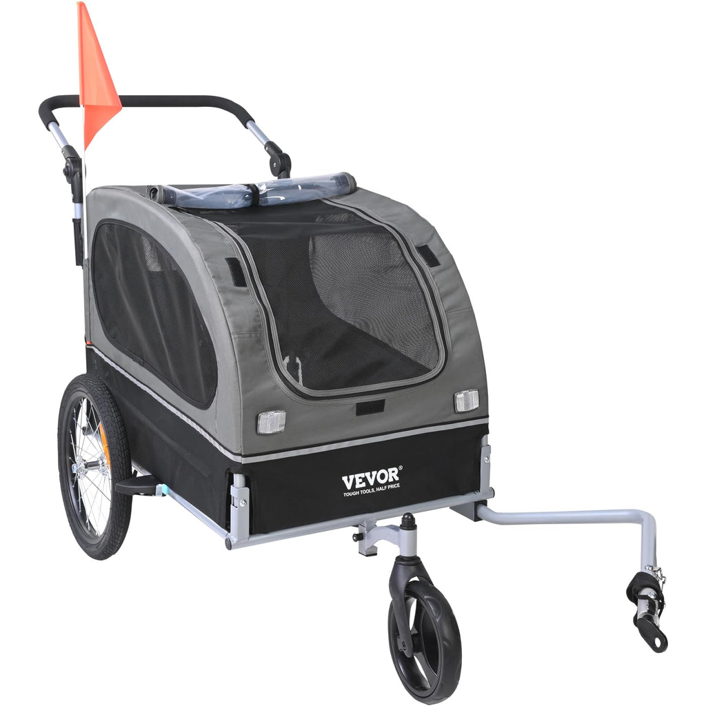 Dog Bike Trailer 2-in-1 Pet Stroller Bicycle Carrier S3654