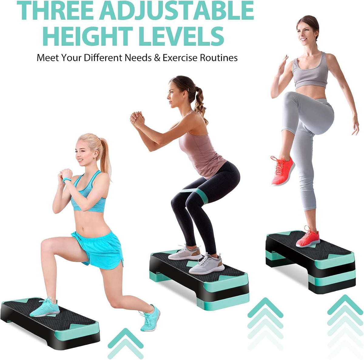 26.5 inch Aerobic Step Platform with 4 Risers K273