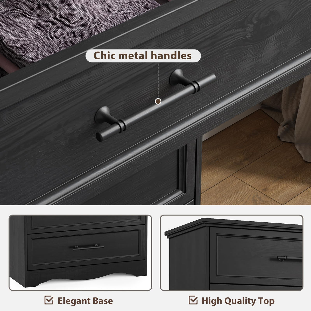 Black 6 Drawer Dresser H297277