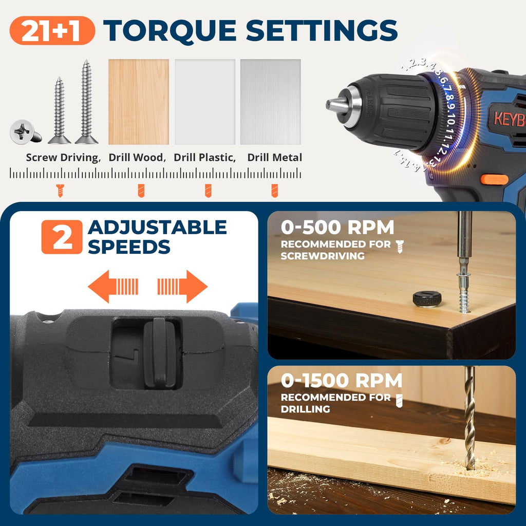 Brushless Cordless Drill Set with 2 Batteries & Charger K13637