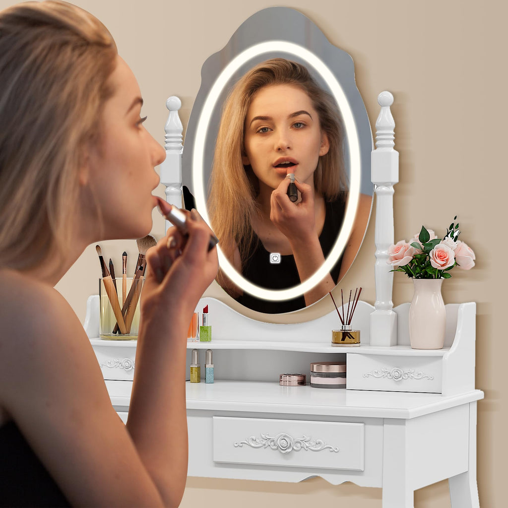 Vanity Desk with Mirror and Lights R6692