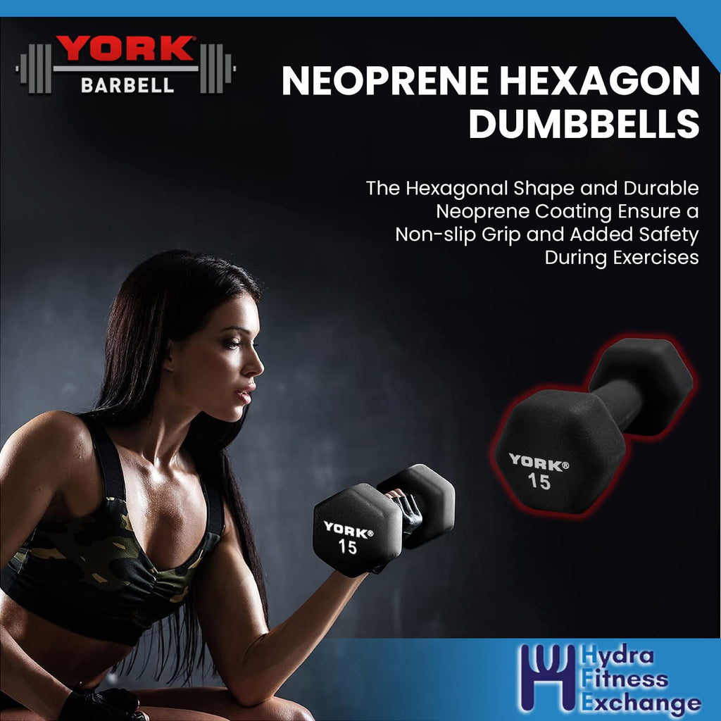 Neoprene Hexagon Dumbbells with Cast Ergo Handle, 10lb Pack of 4 L547530