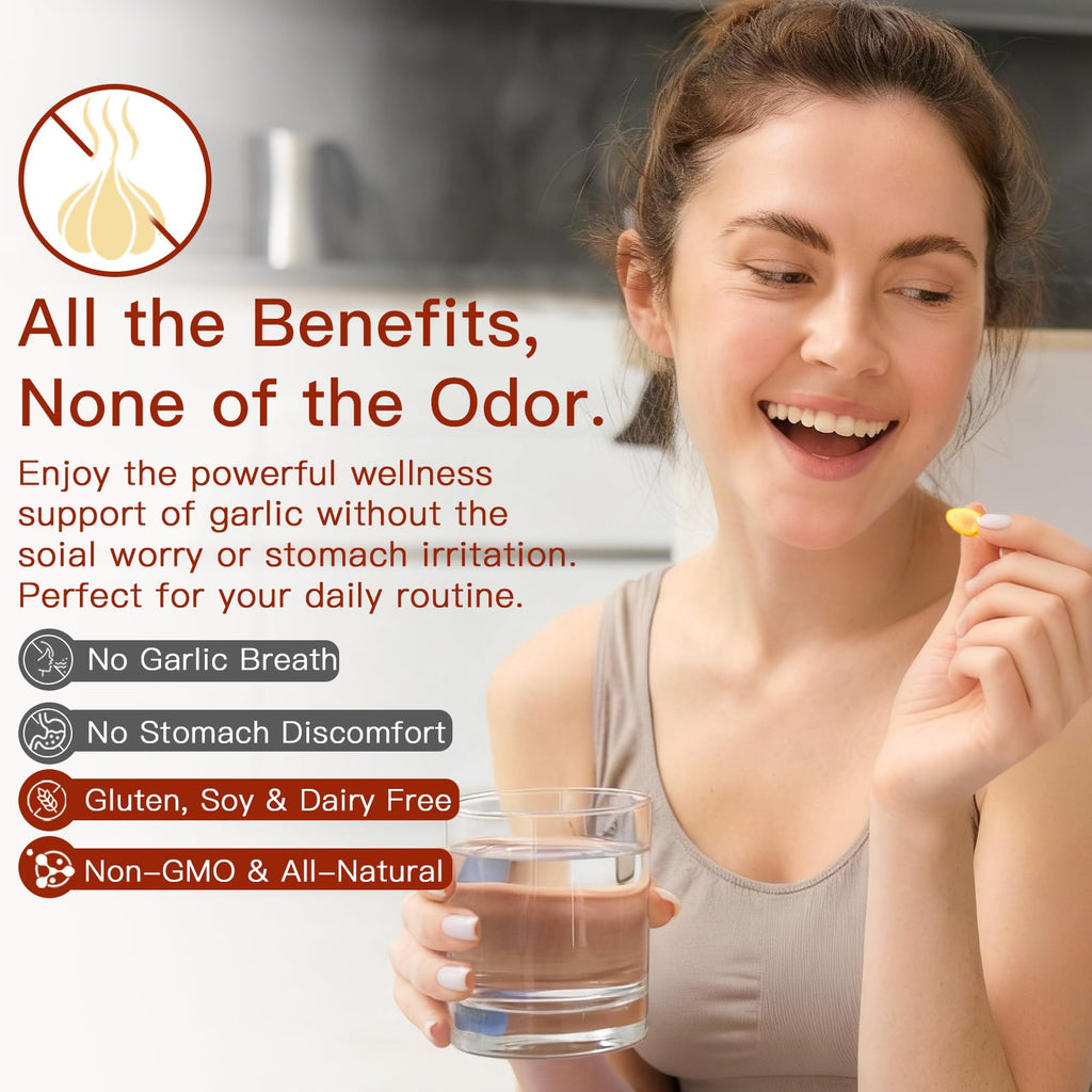 Odorless Organic Garlic Capsules 300 Count C4106