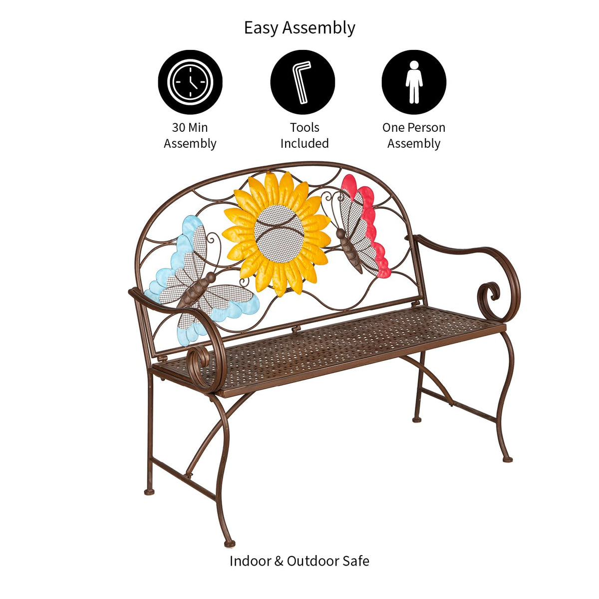 Cast Iron Metal Garden Bench U336