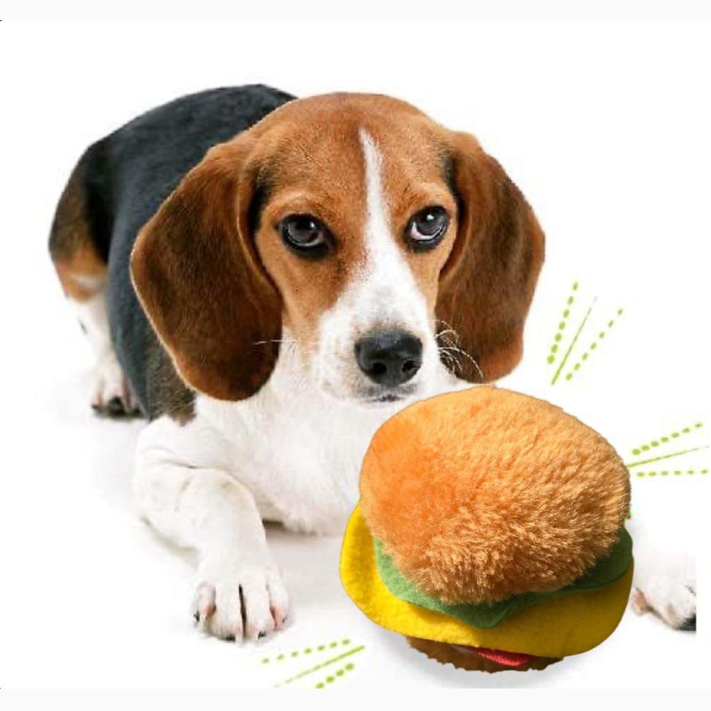 Hot Dog and Hamburger Plush Dog Chew Toy 2 Pack C815803