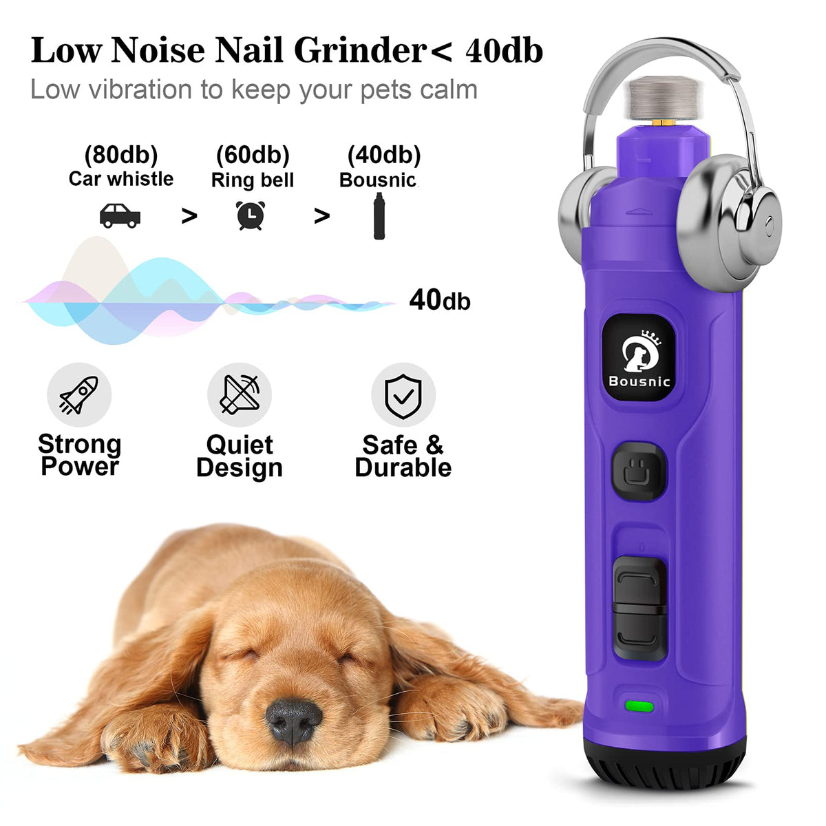 2-Speed Electric Dog Nail Grinder with 2 LED Light W16781