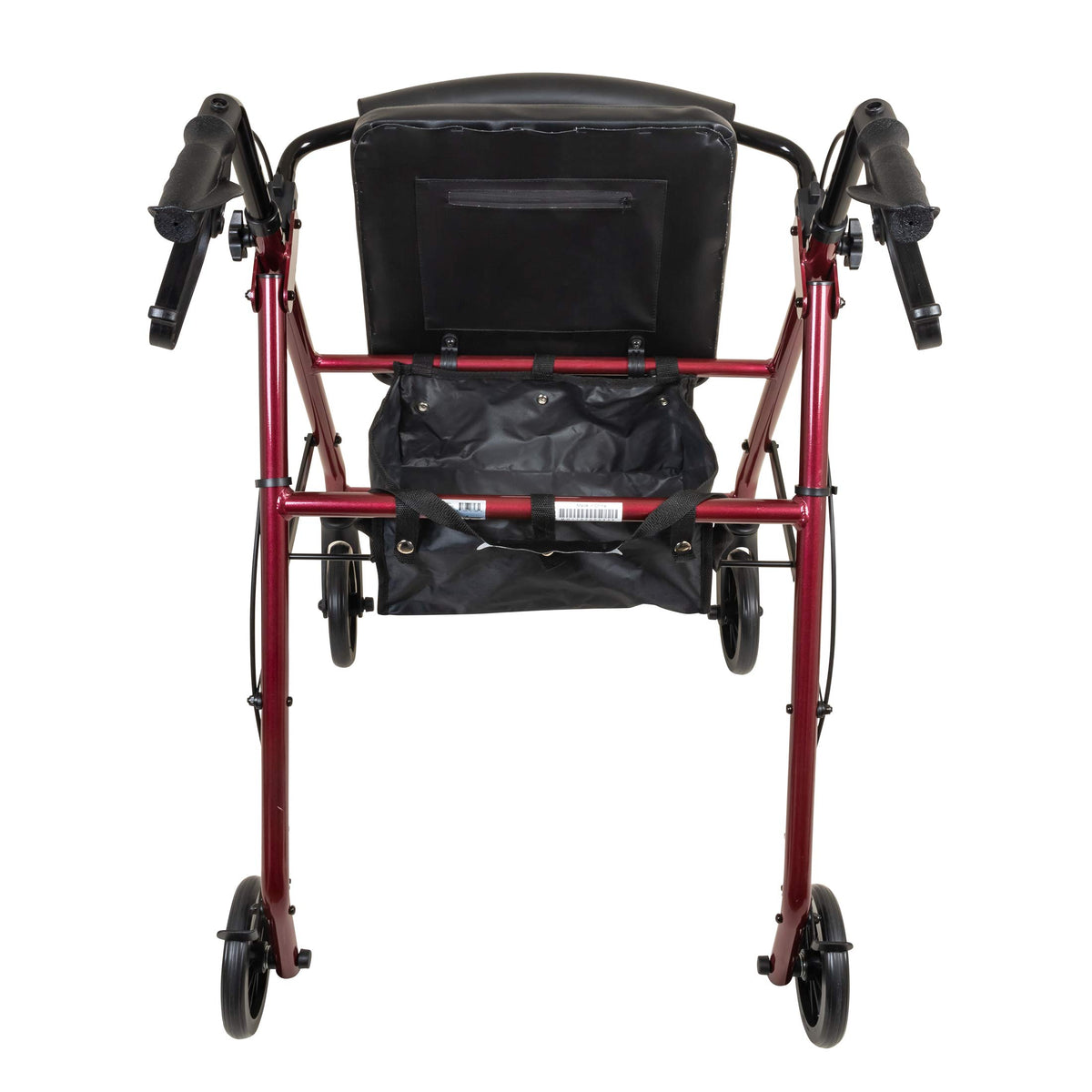 Aluminum Rollator Walker with Seat, 6-inch Wheels, Foldable, Burgundy Y759370