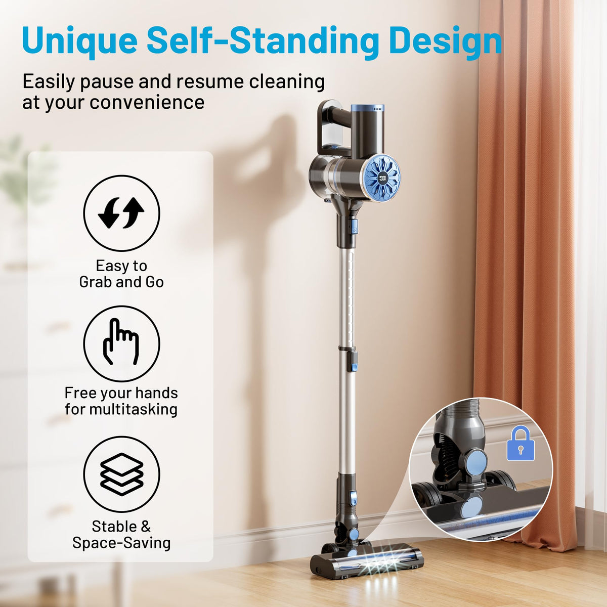 Cordless Stick Vacuum with LED Screen P7304