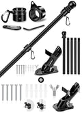 6 FT Black Metal Flagpole Kit and 1" Flag Pole Holder F37712