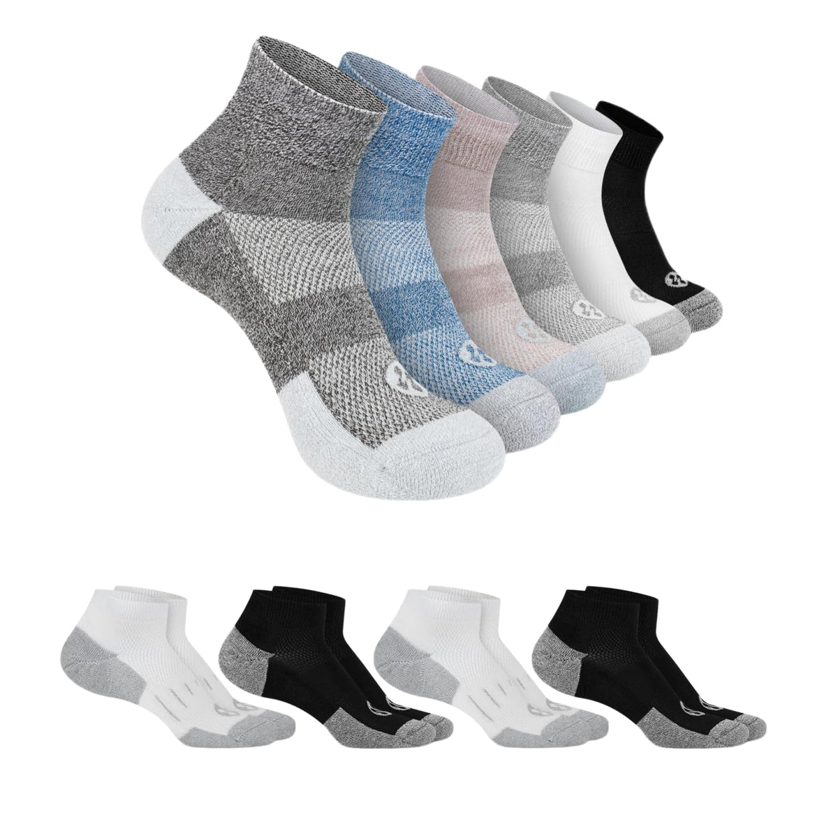 Diabetic Socks for Men, 10 Pairs Ankle & Low Cut Size 9-15 V1035