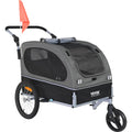 Dog Bike Trailer 2-in-1 Pet Stroller Bicycle Carrier S3654