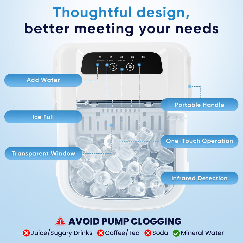 Countertop Ice Maker with Portable Handle O822349