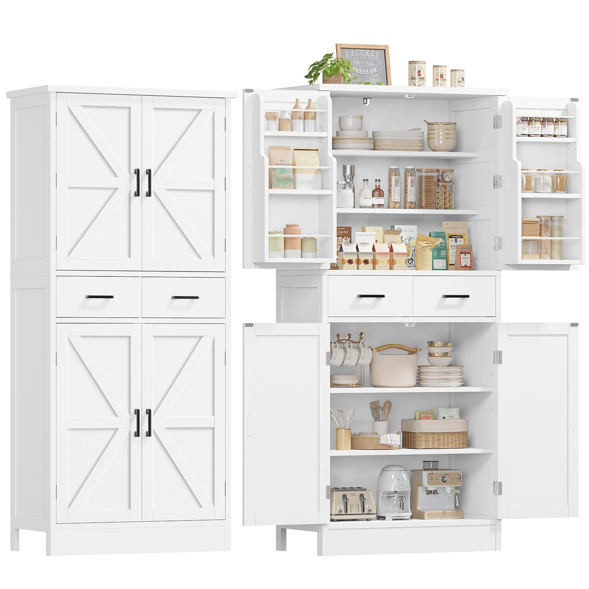 Pantry Cabinet with Barn Doors J7152