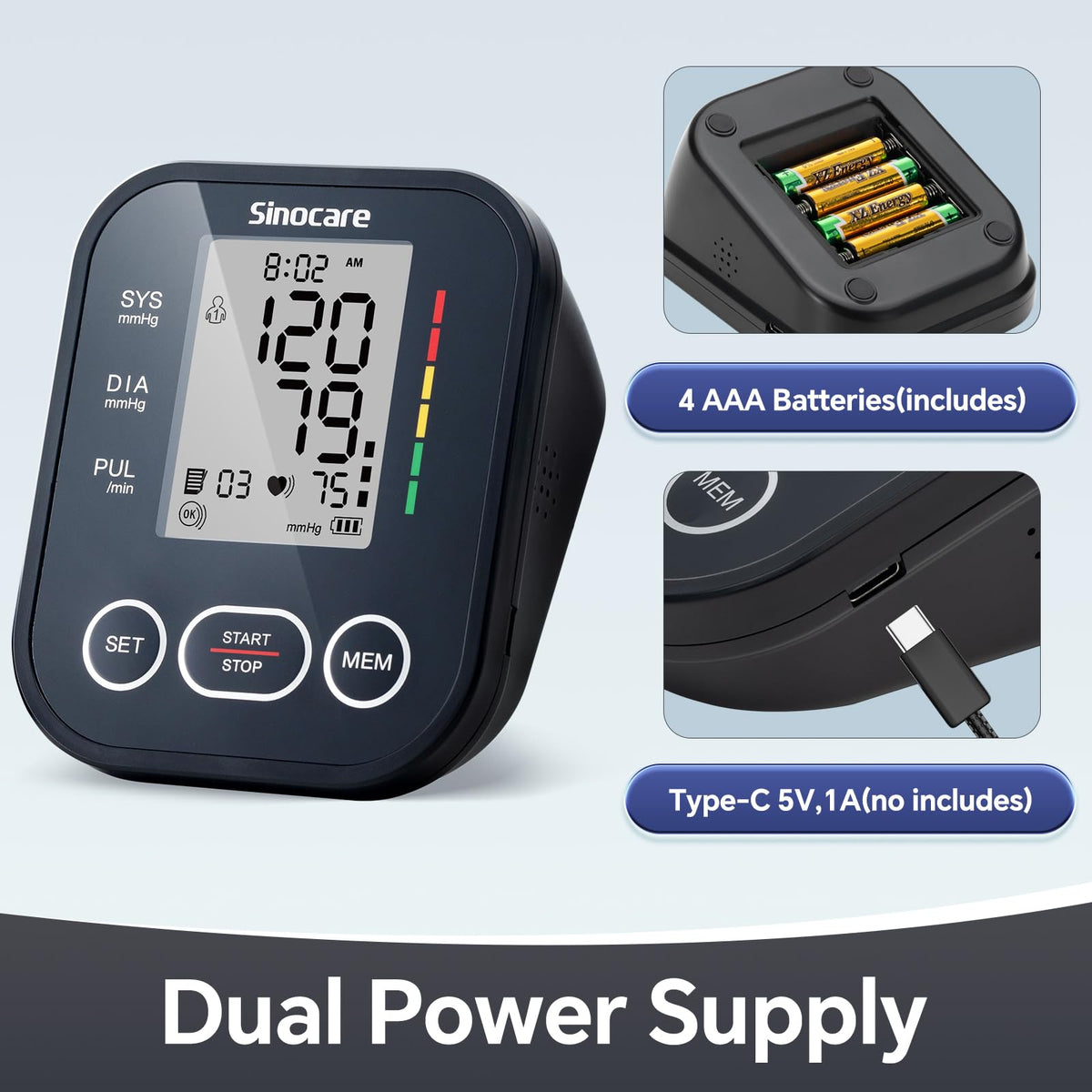 Upper Arm Blood Pressure Monitor with Adjustable Arm Cuff C56563