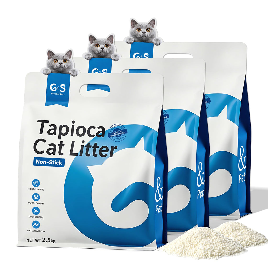 Tapioca Cat Litter Rapid Clumping 5.5lb × 3 Bags Z64174