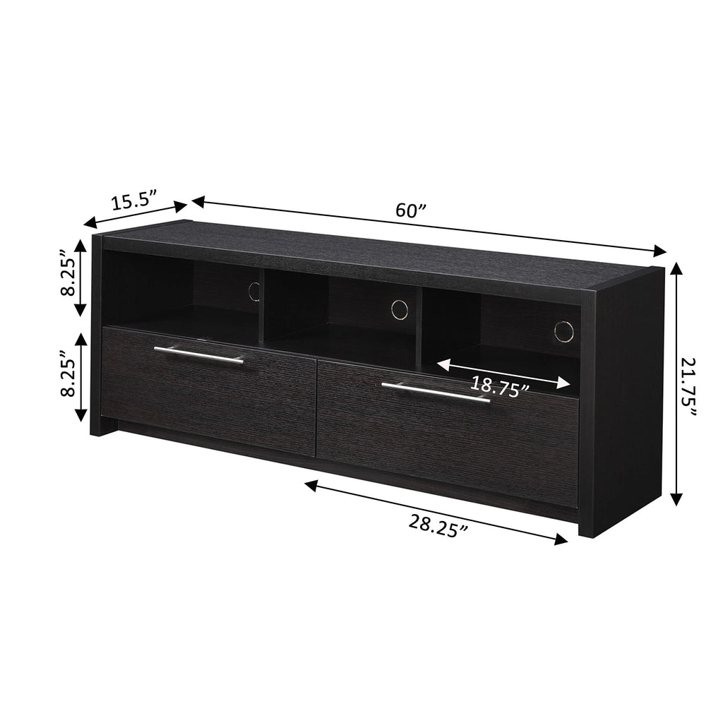 Espresso TV Stand with Storage Cabinets & Shelves V69223