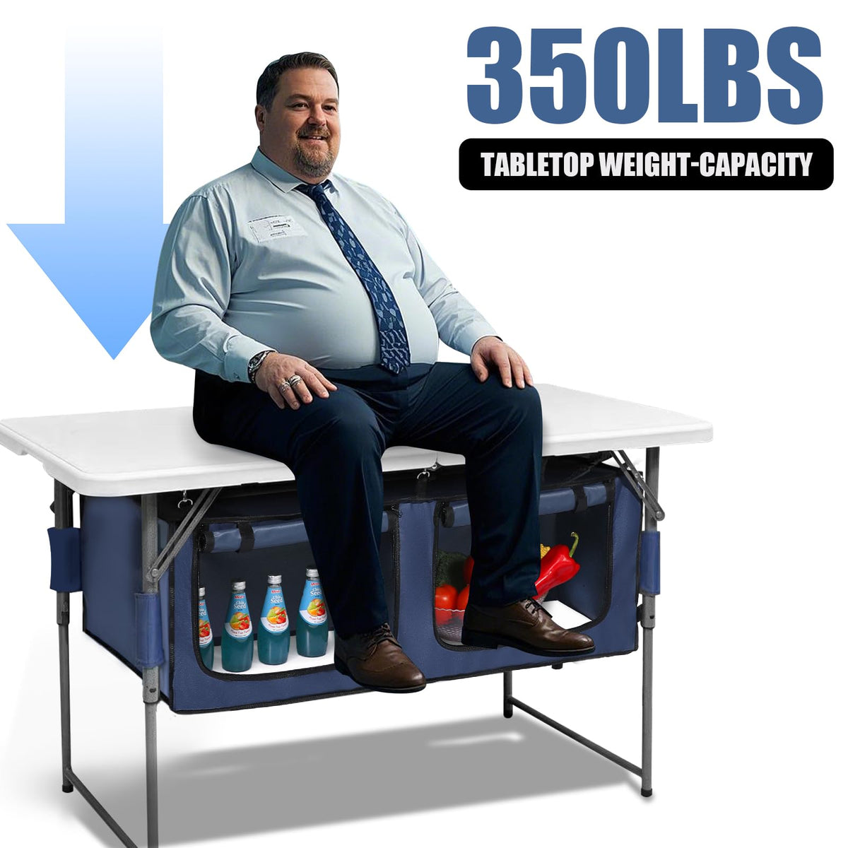 Foldable Camping Table with Storage I95159