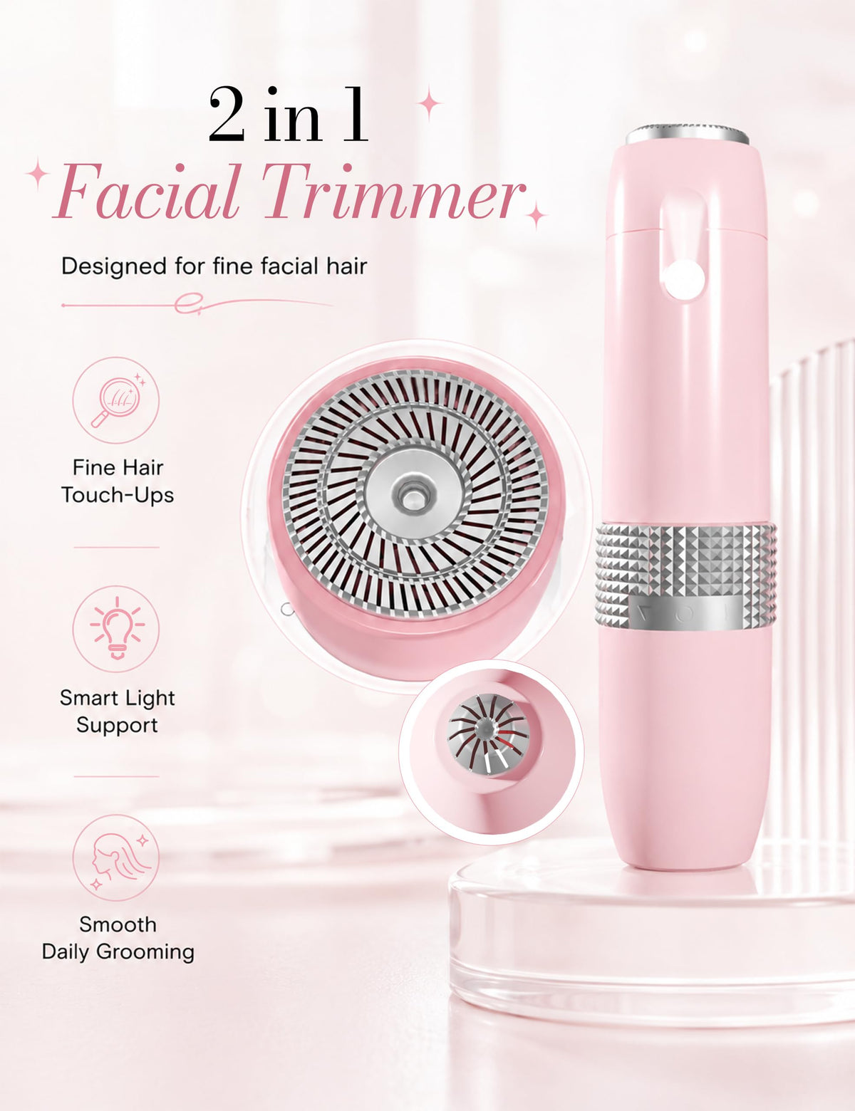 2-in-1 Facial Hair Removal and Eyebrow Trimmer F54207