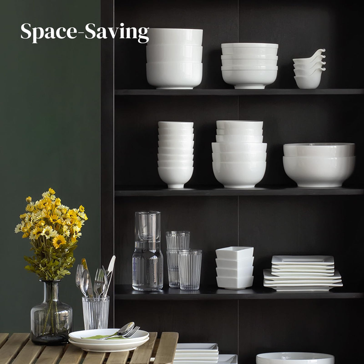 White Ceramic Bowls Set of 4 H2794