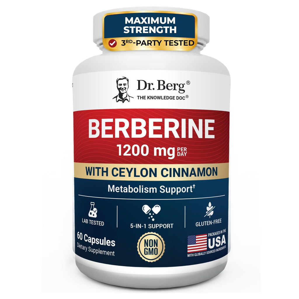 1200 mg Berberine with Ceylon Cinnamon, ALA, Magnesium Glycinate & BioPerine, 60 Capsules E792550