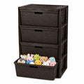 Brown 4-Drawer Plastic Storage Tower Y90498