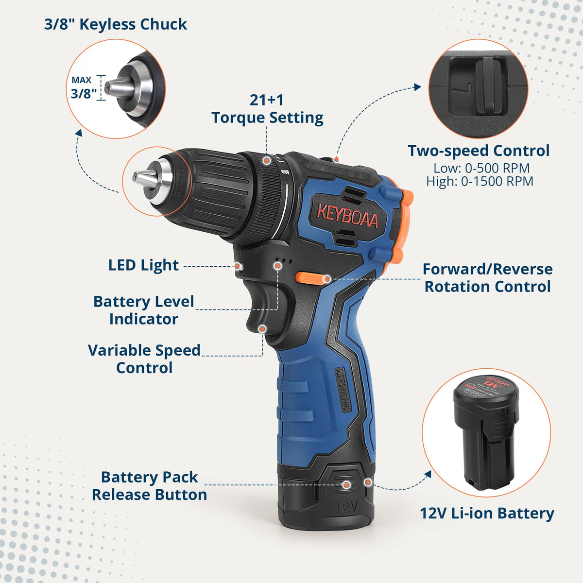 Brushless Cordless Drill Set with 2 Batteries & Charger K13637