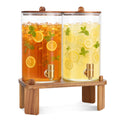 2pcs 1.2 Gallon Glass Drink Dispenser with Stand P545161