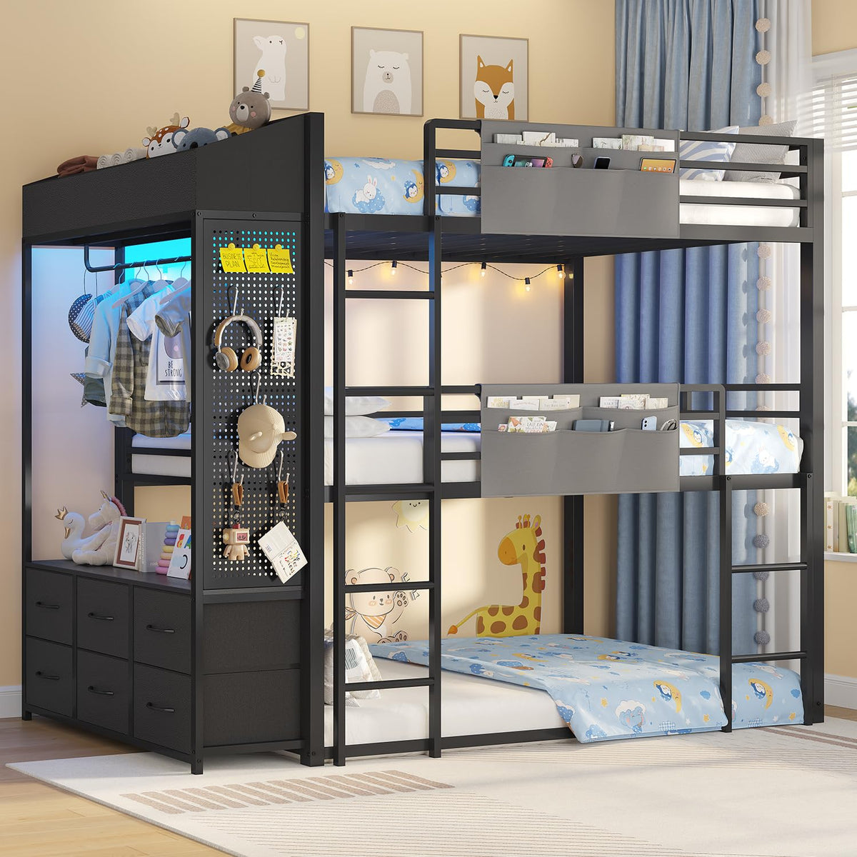 Triple Bunk Bed with 6 Storage Drawers X5985