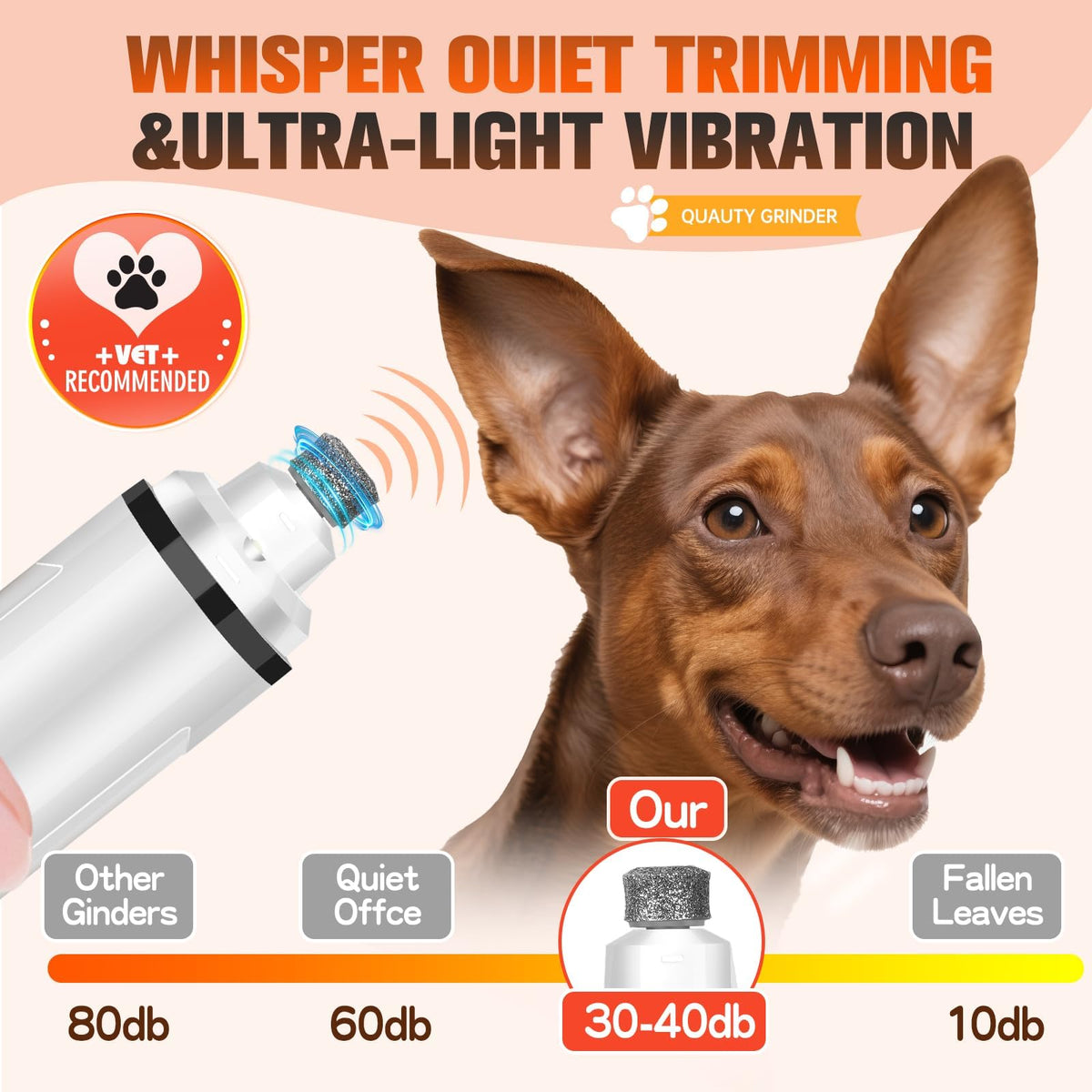 Ultra Quiet Electric Pet Nail Clippers with LED Lights N712285