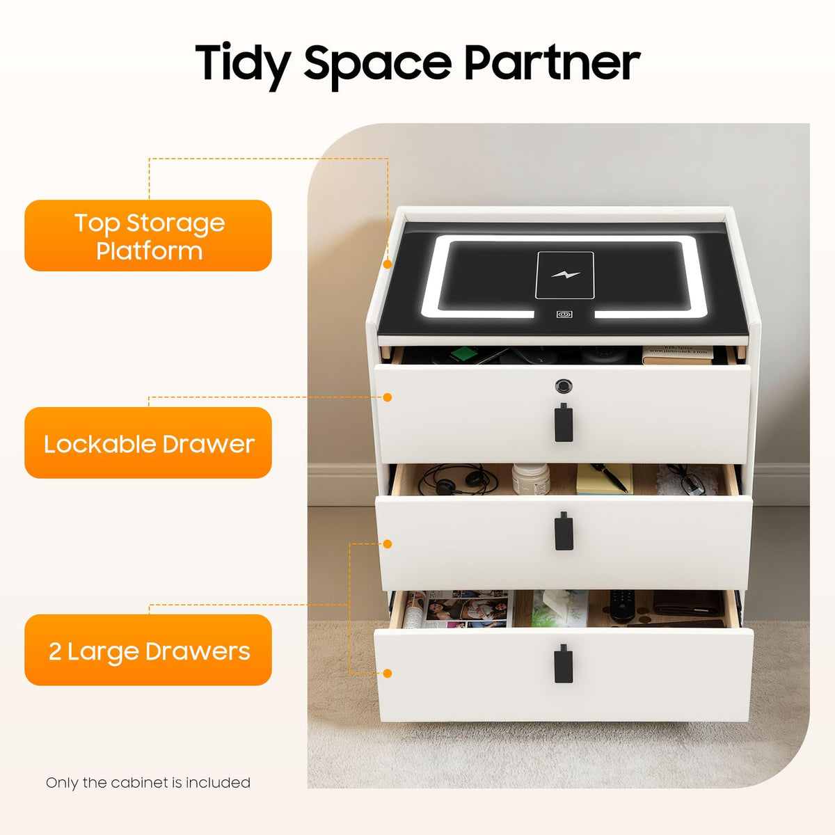 3 Drawers Nightstand Q719