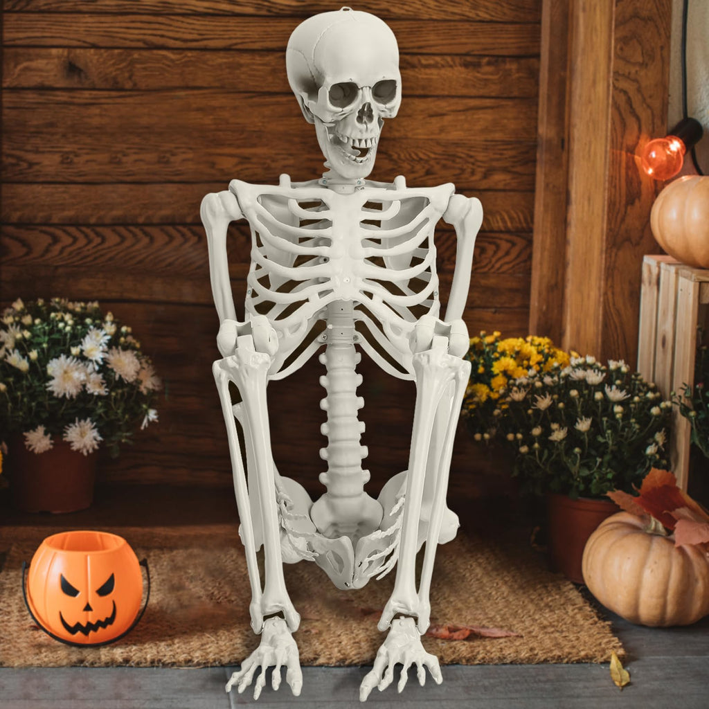 5.4ft White Posable Skeleton W87148