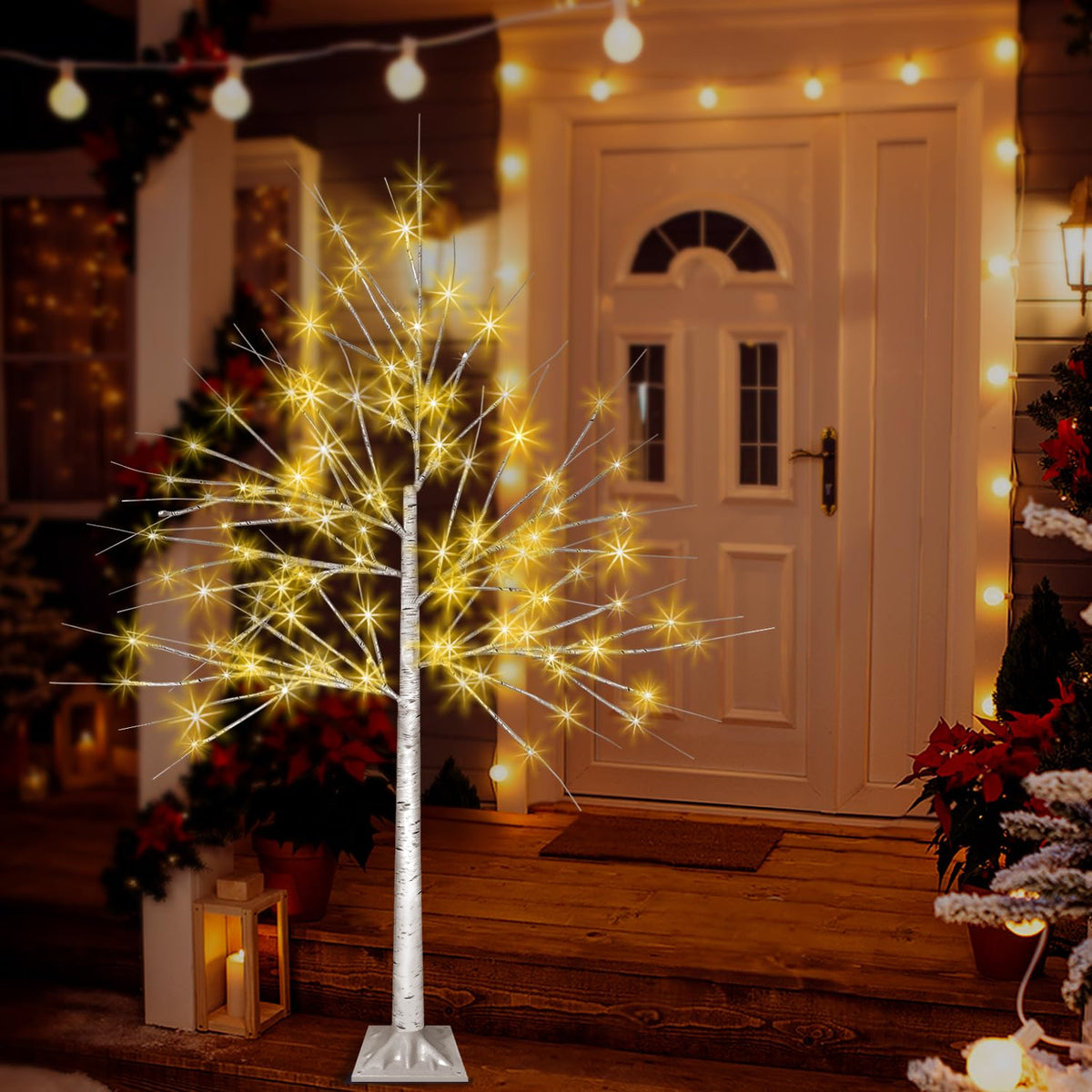 4FT LED Birch Tree with 96 Lights T616007