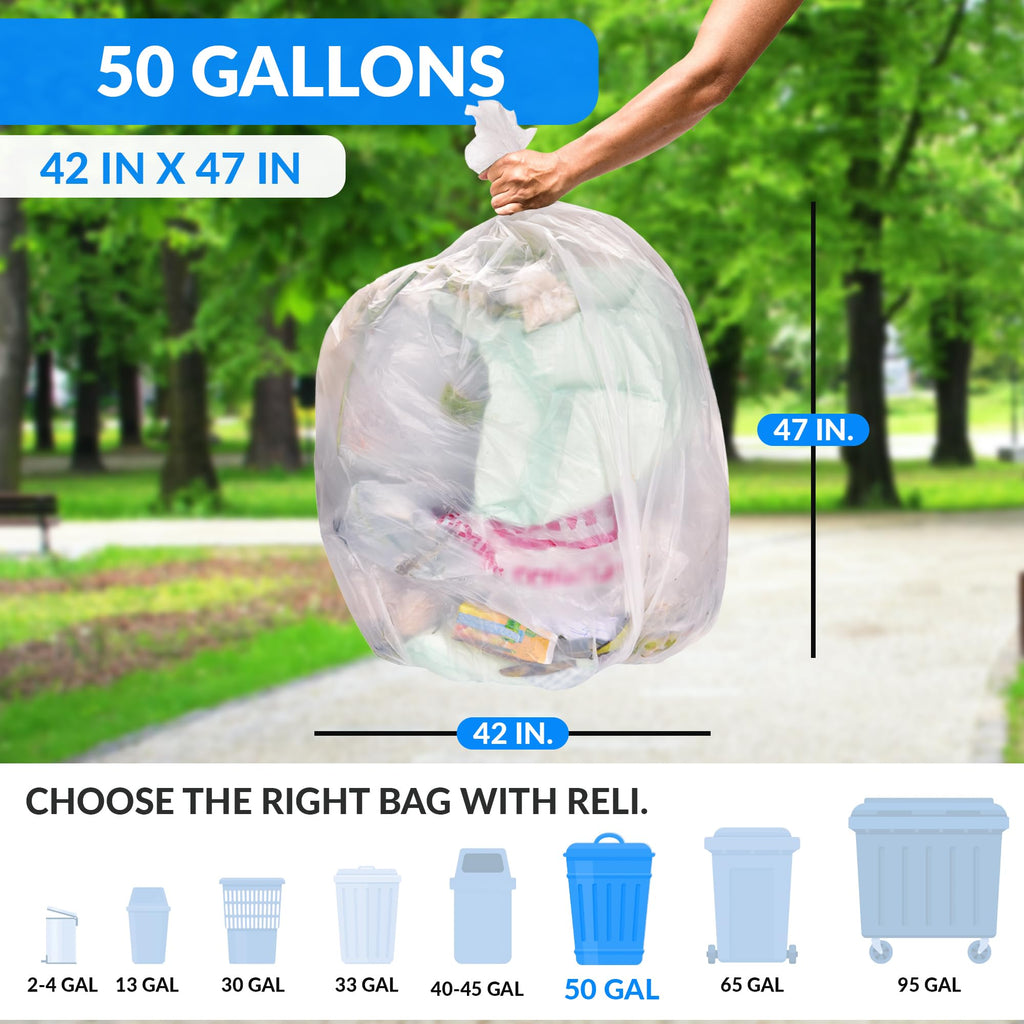 50 Gallon Heavy Duty Trash Bags Y289319