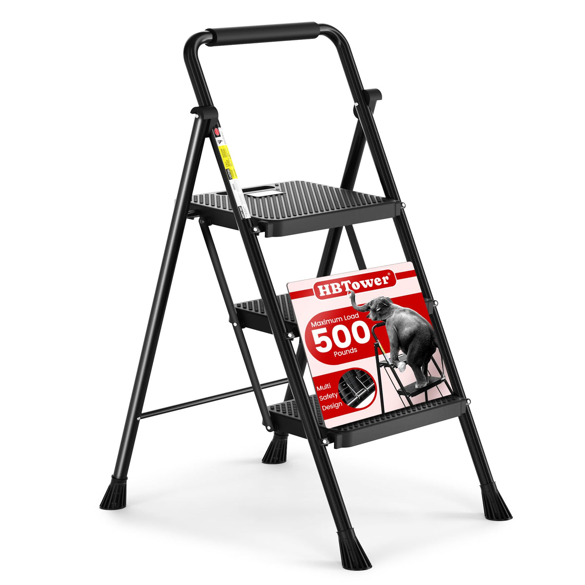 Folding Step Ladder with Anti-Slip Pedal M96636