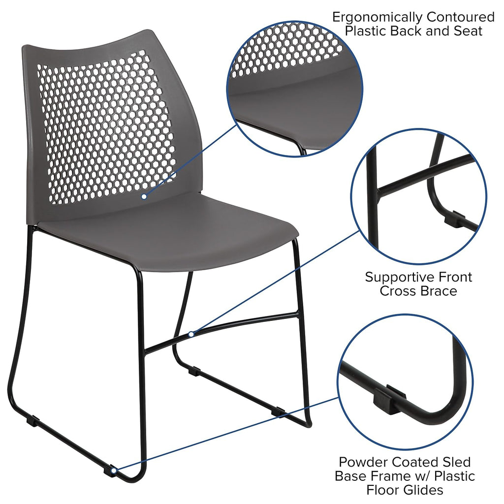 Gray Stack Chair with Air-Vent Back Y188942