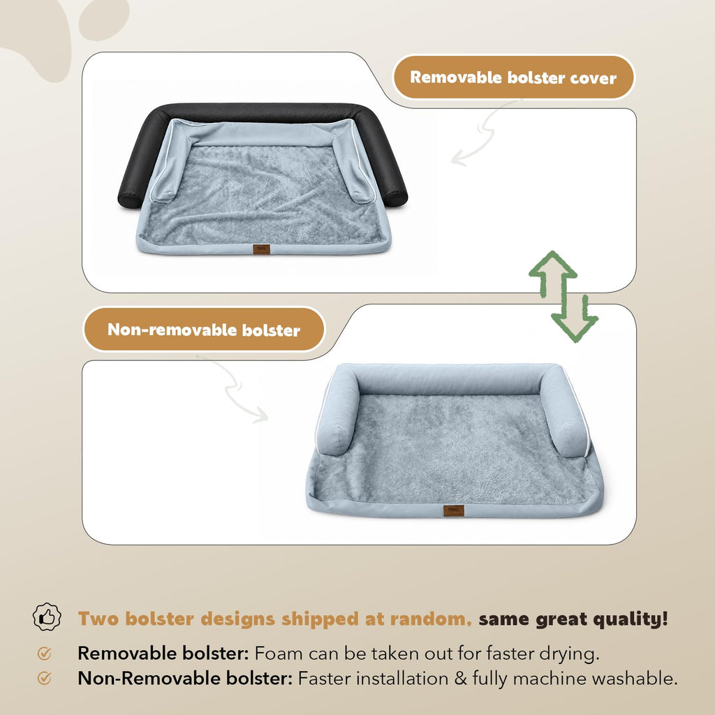 Washable Orthopedic Dog Bed with Bolster H33777