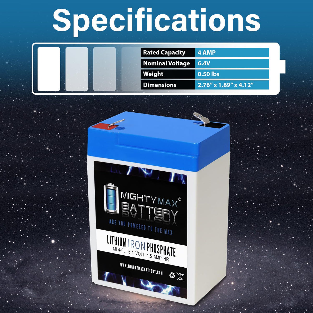 6V 4.5AH Lithium Replacement Battery S9696