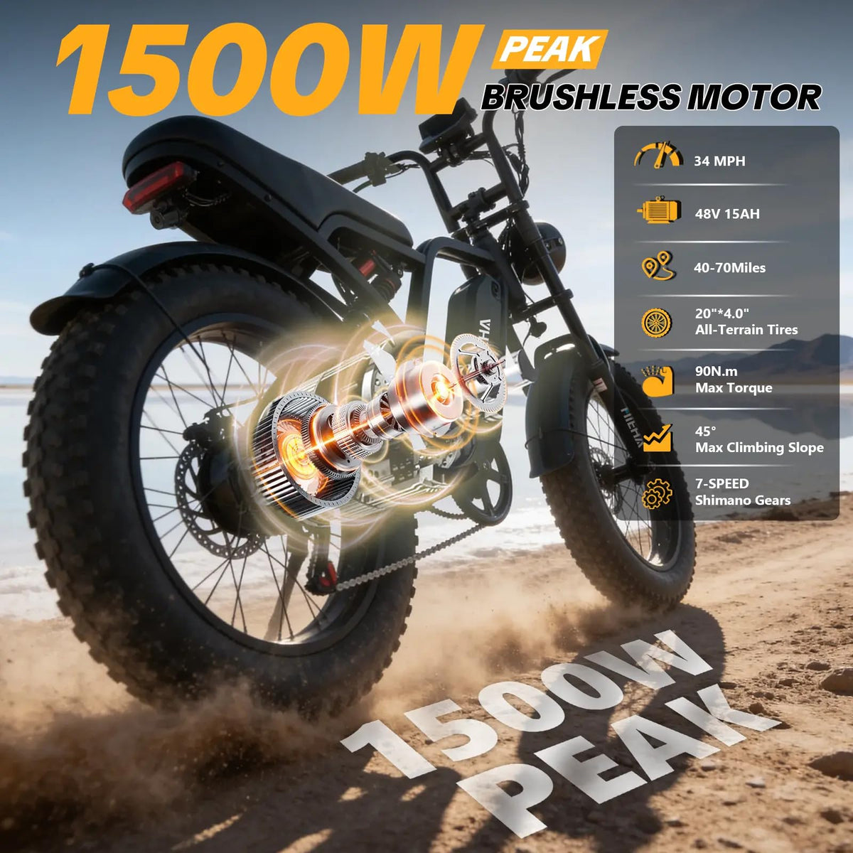 20" Fat Tire Foldable Electric Bike with Removable Battery L626302