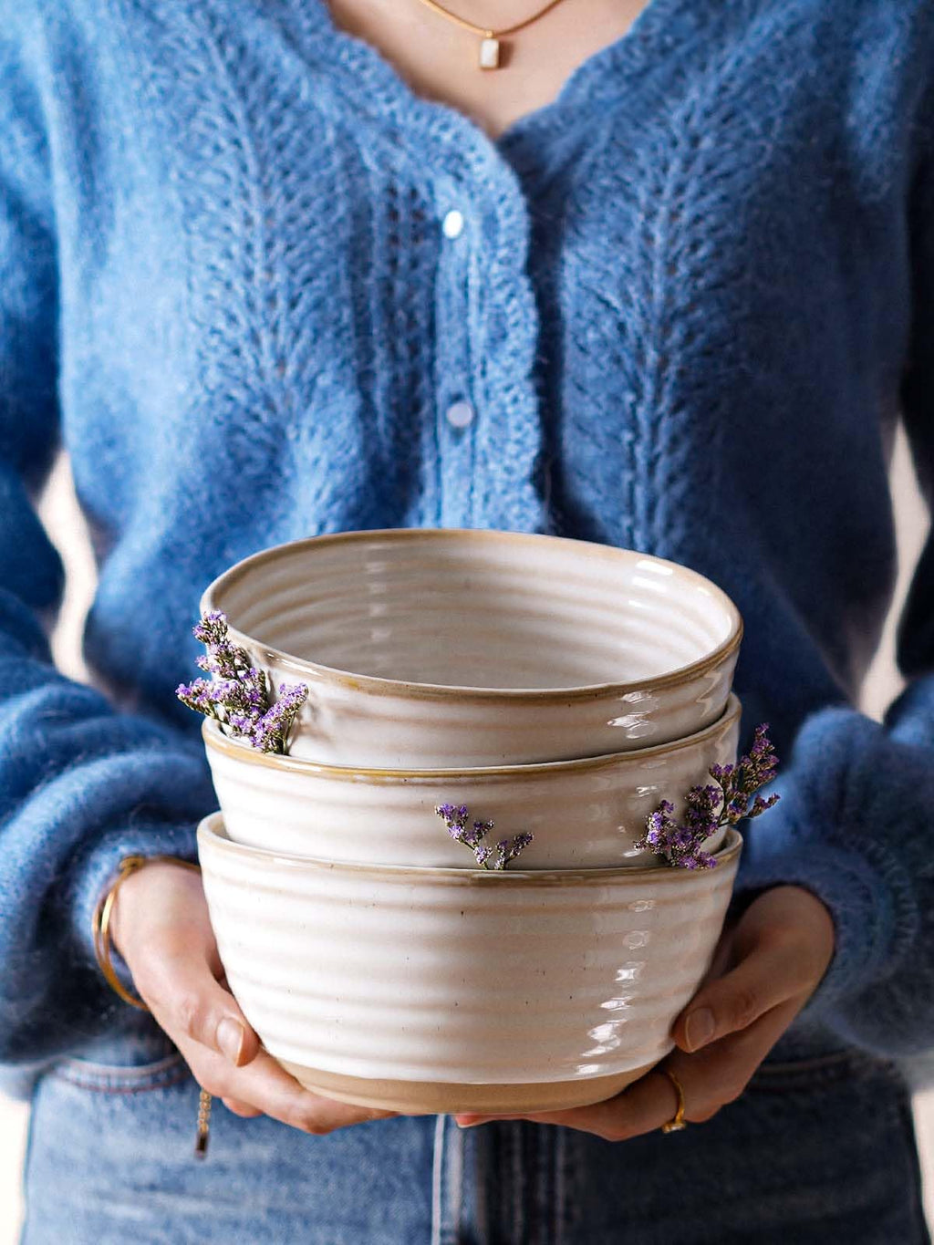Ceramic Soup Bowl Set 42 oz 7 Inch Set of 4 Arctic White F247710