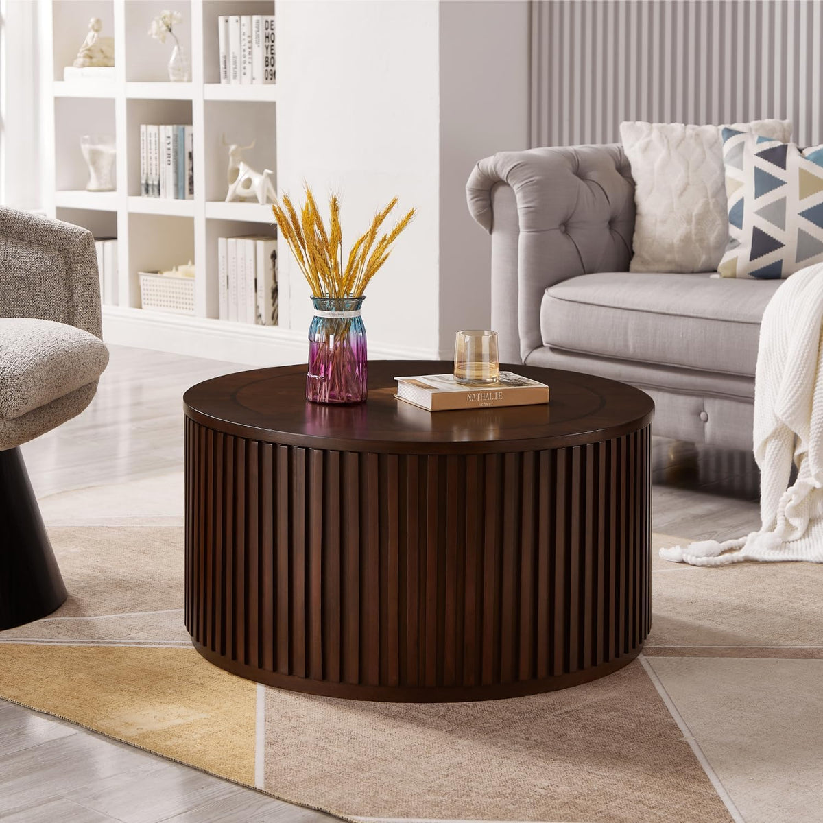 Round Lift Top Coffee Table with Storage C750